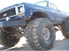 Low view of Chevy Monster truck on large tires